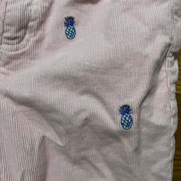 Girl's Vineyard Vines Pink Corduroy Pants w/ Blue Embroidered Pineapples - Sz 8 - Picture 3 of 5